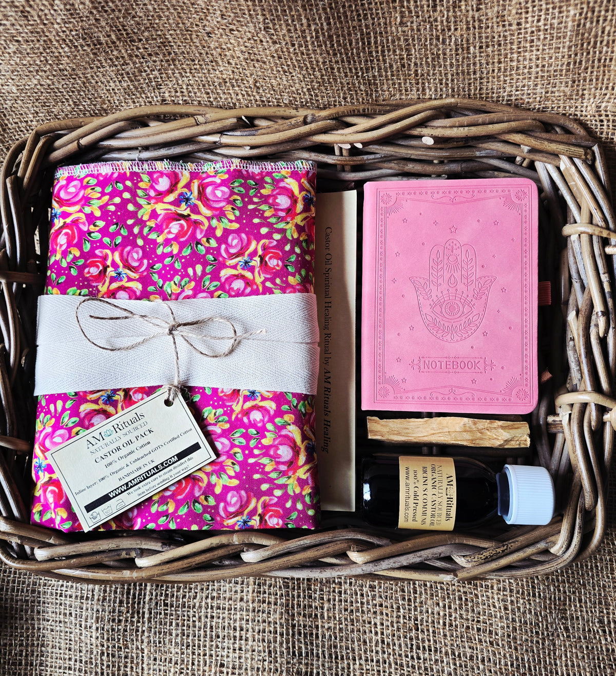 Castor oil pack kits and ritual boxes